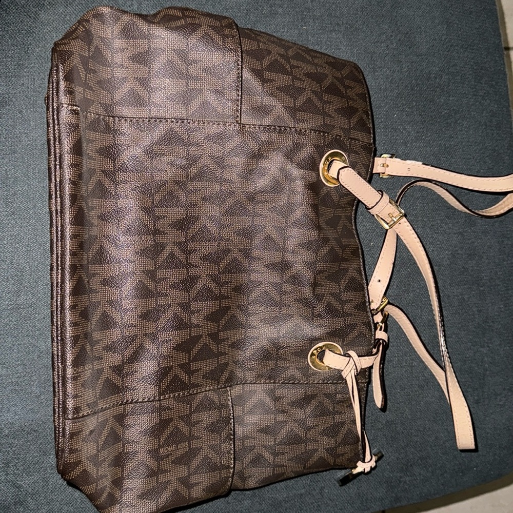 Brown Michael Kors tote with MK design